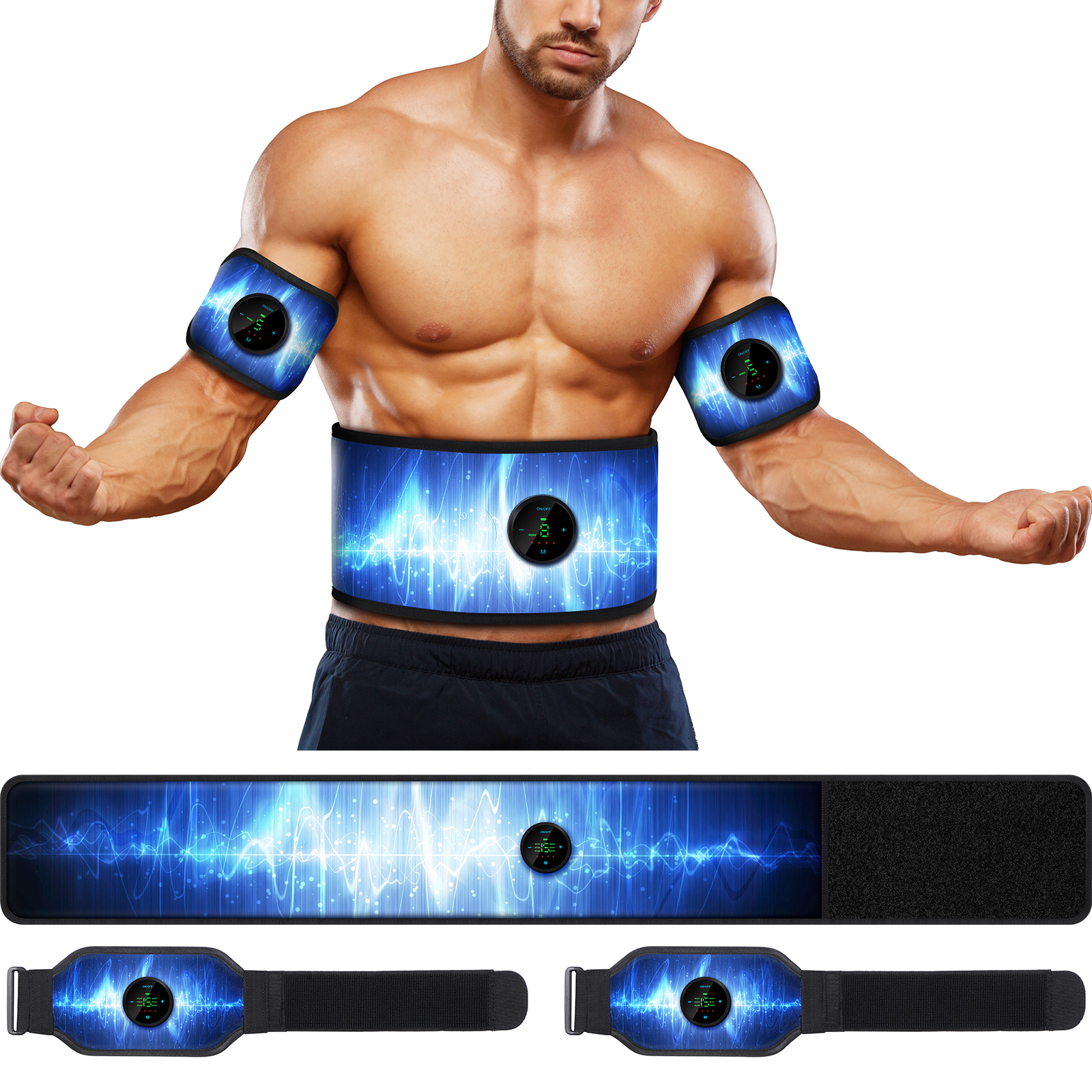  Muscle Toner ABS Training Workout Belt Body Abdominal